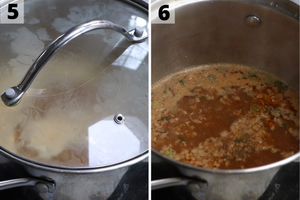 Spicy Ramen Soup: step 5 and 6 photos.