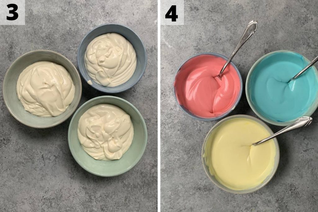 Superman Ice Cream Recipe: step 3 and 4 photos.