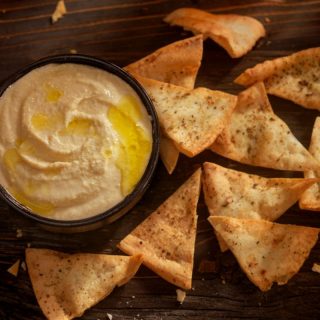 Easy toasted pita chips that you can eat with hummus