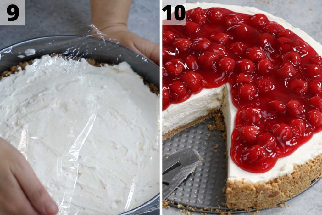 Philadelphia No Bake Cheesecake Recipe: Step 9 and 10 photos. 