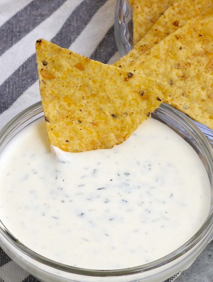 The Best Wingstop Ranch salad dressing is super flavorful and tastes better than anything store-bought! It’s our go-to dip for buffalo chicken wings, veggies, chips and pizza alike. This easy copycat ranch recipe takes less than 5 minutes to make at home and is just like the one you would get at a Wingstop restaurant.