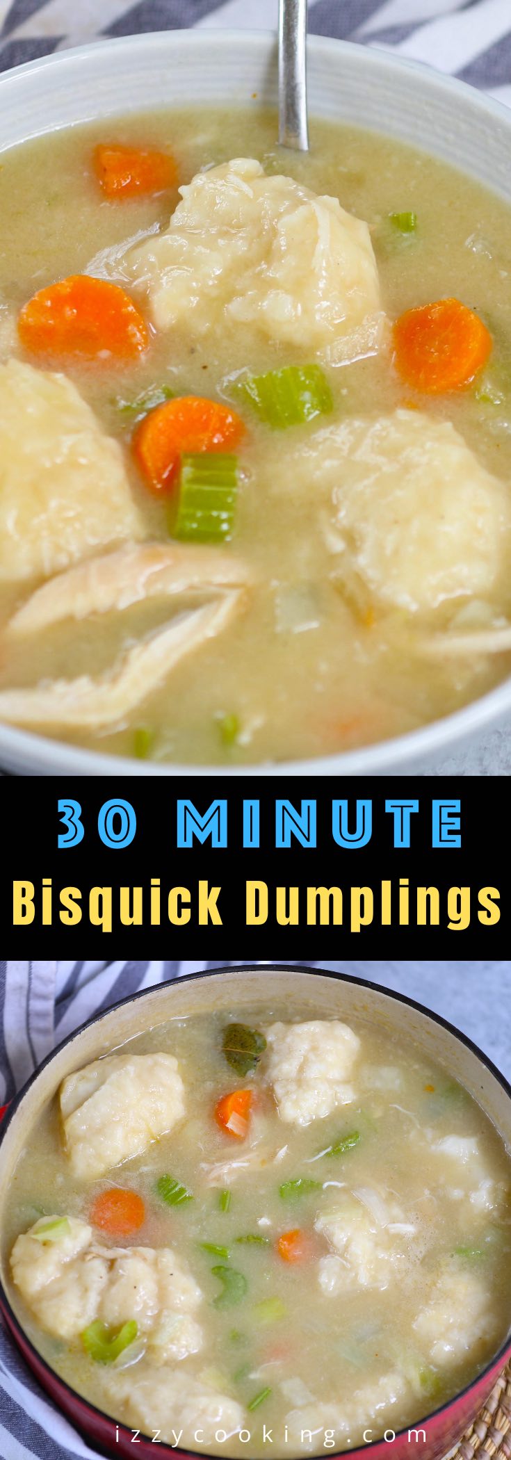 There’s nothing quite as comforting as a warm, savory bowl of homemade Bisquick Chicken and Dumplings. Made with Original Bisquick mix, these hearty Bisquick Dumplings are super easy to make in a Dutch oven or slow cooker. You can boil the chicken from scratch or use rotisserie chicken for a quick dinner recipe. 