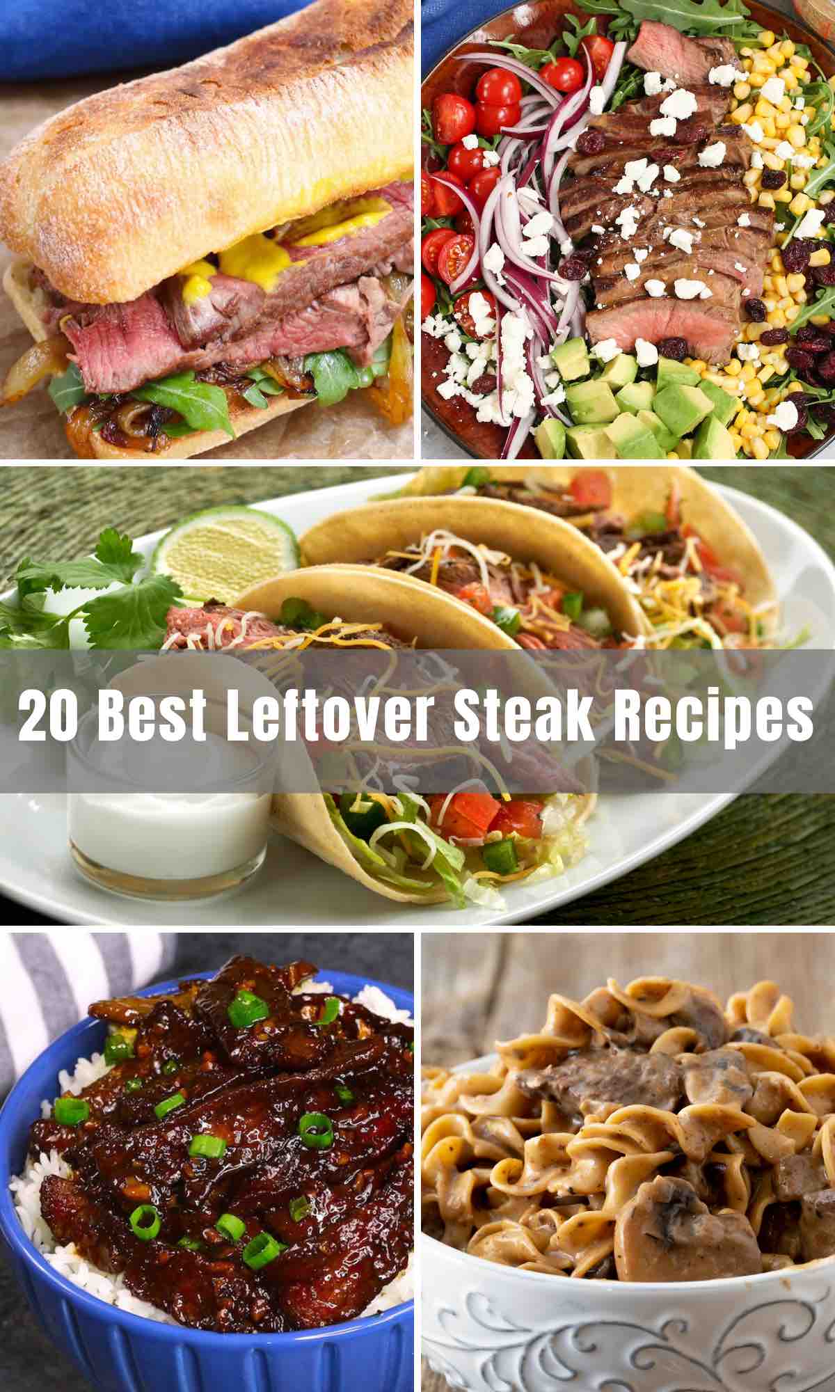 These 20 delicious Leftover Steak Recipes are the best ways to use up the extra steak. From stroganoff to stir-fry to quesadillas, you’ll never wonder what to do with leftover steak again!