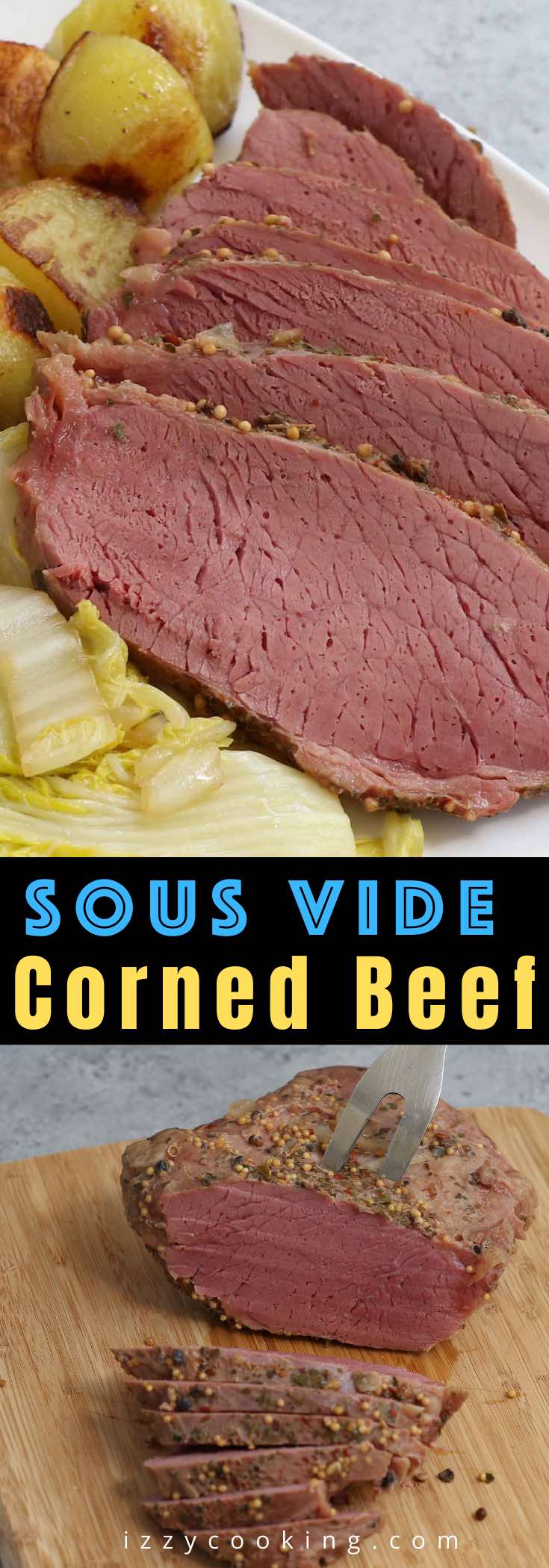 Sous Vide Corned Beef is perfectly tender and full of flavor. The salt-cured corned beef brisket is rubbed with pickling spice, and cooked low and slow in a water bath at 175°F degrees. This Irish staple is sure to be the star of your St. Patrick’s Day feast! Serve it with cabbage or make a warm, cheesy Reuben sandwich. 