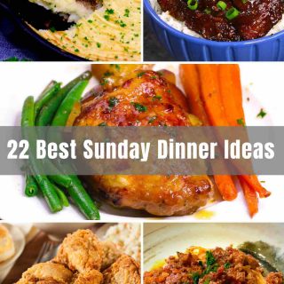 We’ve rounded up 22 best Sunday Dinner Ideas for the family to gather around the table and have some quality time. Whether you’re looking for a lazy dinner recipe, easy supper ideas, Southern Sunday meals, or comforting crowd-pleasers, we’ve got you covered. Beef, chicken, and fish will all be featured!
