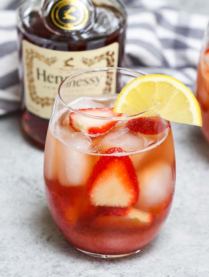 Strawberry Hennessy is the flavor combo you never knew you needed. The rich, smooth taste of cognac, paired with bubbly champagne and sweet strawberry syrup is incredibly refreshing and delicious. If you like to get lit with a fruity margarita cocktail, you’re sure to enjoy this one!