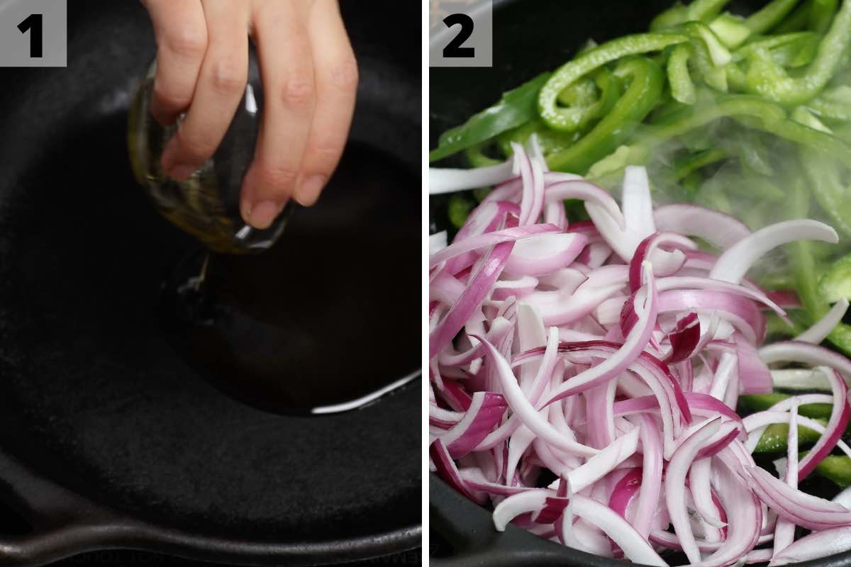 Chipotle Fajita Veggies Recipe: Step 1 and 2 photos.