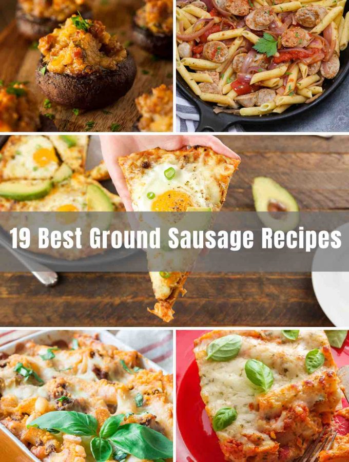 We've collected 19 Best Ground Sausage Recipes that are easy to make and full of flavors! If you're wondering "what can I make with my Italian sausage, chicken, or even turkey sausage?" you have come to the right place! From old school cafeteria pizza to pasta dishes, to the proper technique of cooking sausage on the grill, we're going to bring it all to you with more than a dozen delicious ground sausage recipes!