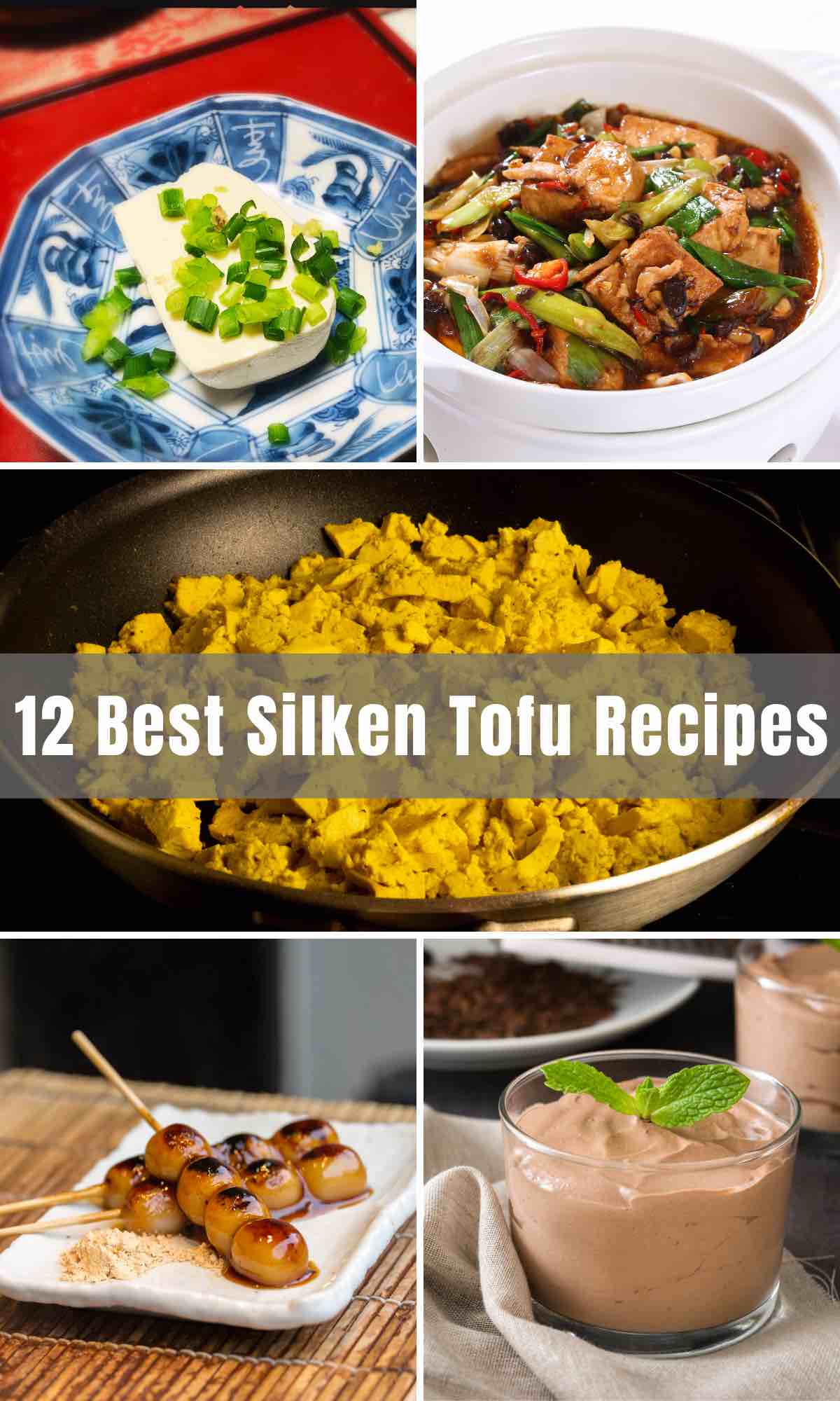 Silken Tofu is healthy, versatile, and delicious. We've collected 12 Best Silken Tofu Recipes, from scrambled to braised, broiled, stir-fried - even desserts made of silken tofu!