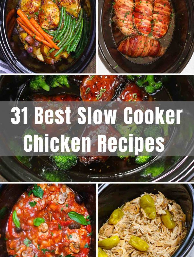 The crockpot is so versatile and you can rely on it for making all your favorite Slow Cooker Chicken Recipes! We’ll delve into the chicken breasts, chicken thighs, whole chicken, healthy, and popular chicken recipes…easily cooked in a slow cooker!