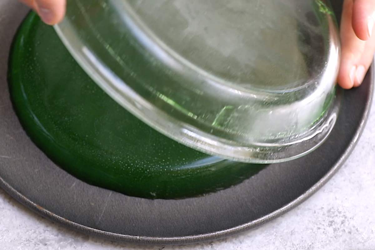 Close-up showing how to get Jello Jiggler out of mold