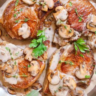Cream of Mushroom Pork Chops are one of the best recipes made with Campbell soup. It’s so easy to make with tender and juicy Tender and Juicy pork chops smothered in rich and creamy mushroom soup!