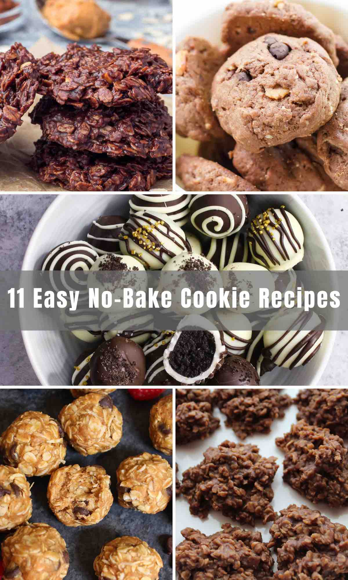 Craving a sweet treat but don't feel like heating up the oven? Try these 11 Easy No-bake Cookie Recipes! From peanut butter to chocolate chip flavor to 3-ingredient cookies, you simply can’t go wrong with any of these no-bake quick and classic cookies!