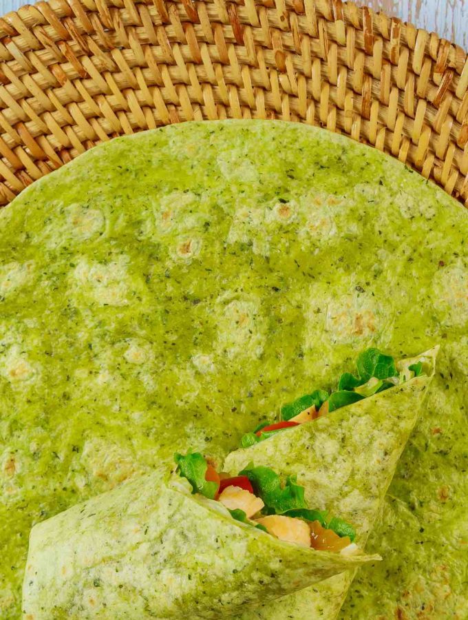 Healthy Spinach Wraps are super easy to make, and perfect for enchiladas, tacos, burritos, and quesadillas. These homemade spinach tortillas are better than the store-bought garden spinach tortilla wraps.