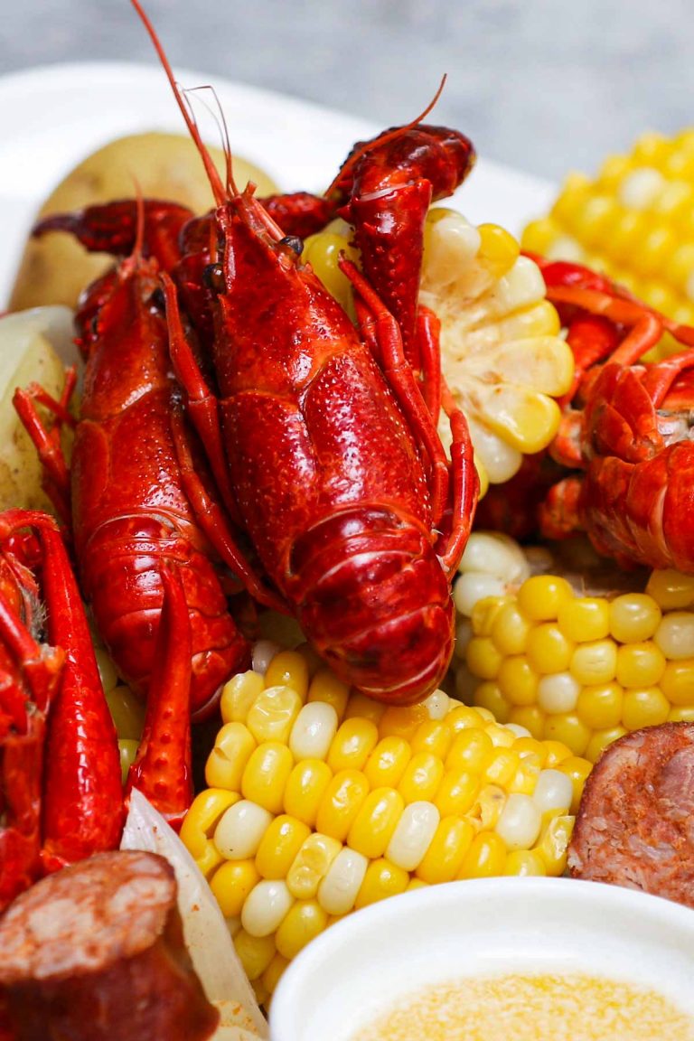 Louisiana Crawfish Boil Recipe with Garlic Butter Sauce - IzzyCooking