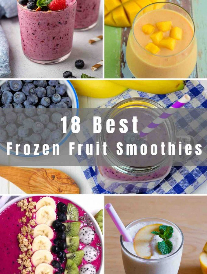 Is there anything more refreshing than delicious frozen fruit smoothies on a hot summer’s day? We’ve collected 18 Easy Frozen Fruit Smoothie Recipes using different types of frozen fruits from strawberries to mixed berries, banana, mango, and so much more.