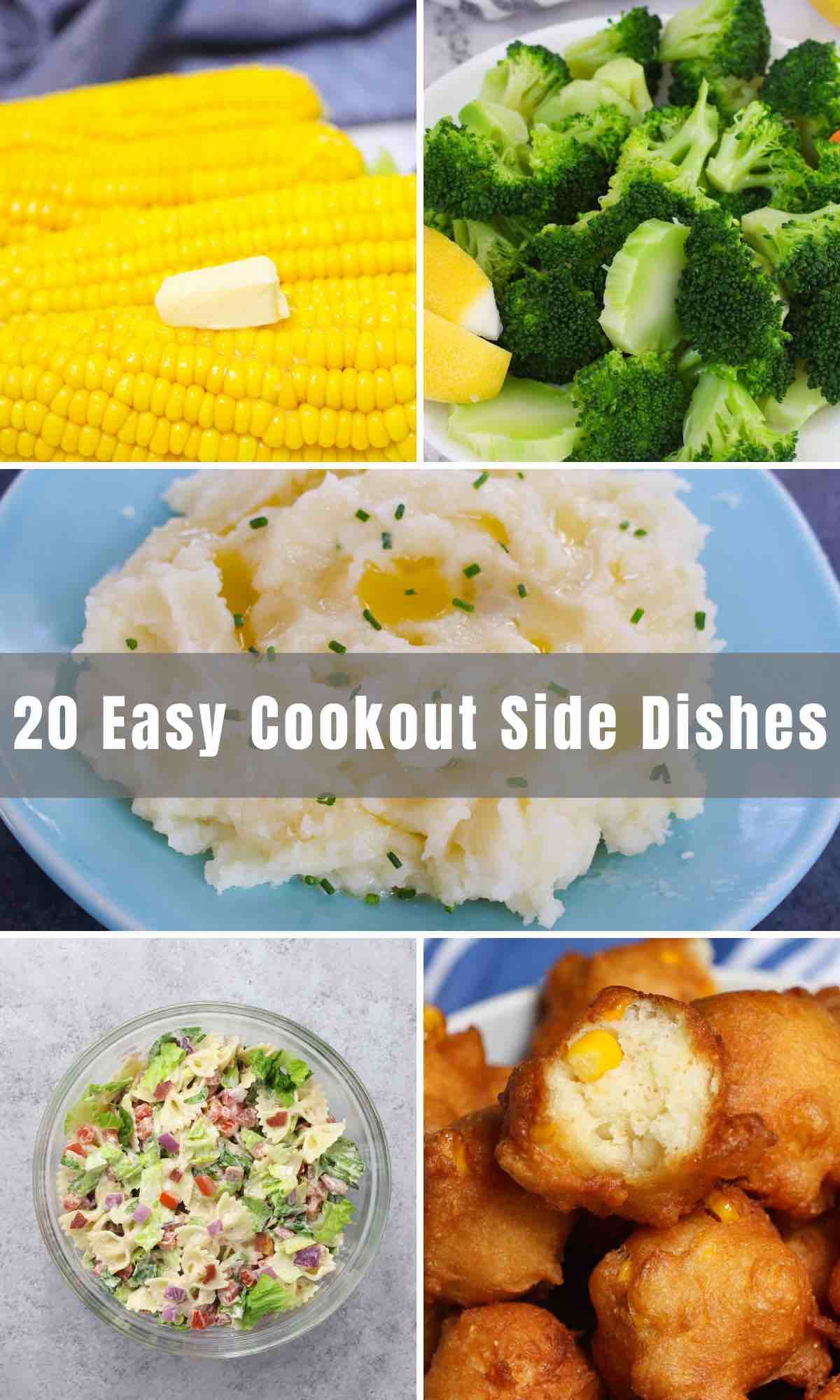 Is there anything better than the smell of freshly BBQ'd hamburgers and hotdogs? Summer cookouts are full of enjoyable moments, great memories, and delicious food! Below you will find 20 Easy Cookout Side Dishes to bring to your next gathering and feed as many people as you'd like!