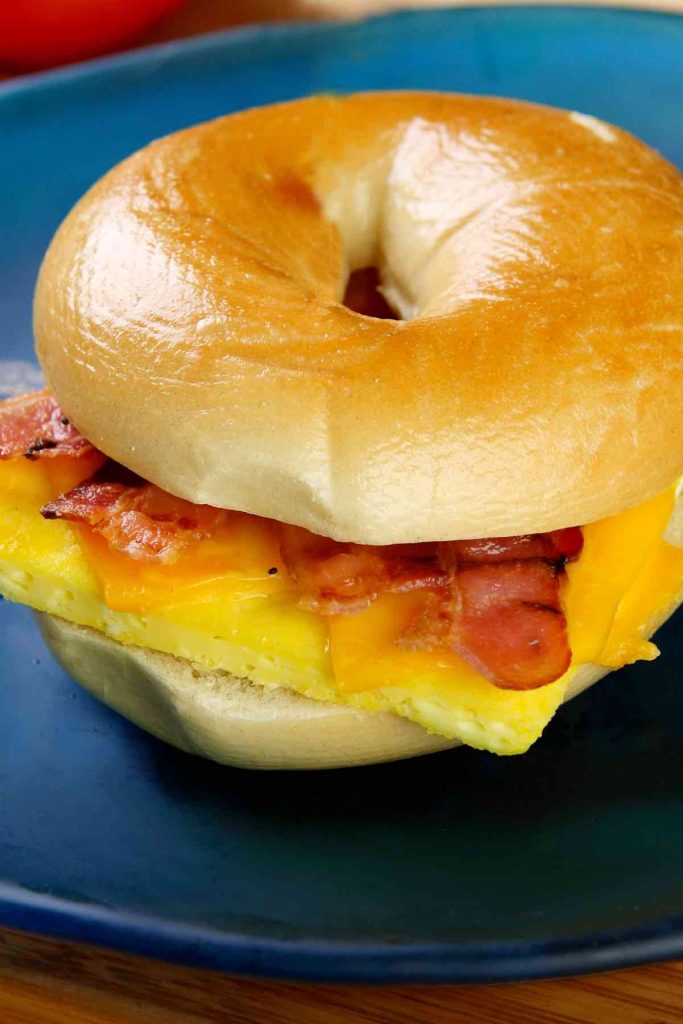 Bacon Egg Cheese Bagel Sandwich