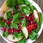 Apple Pomegranate Salad is sweet, tart, and full of fall flavors. It’s one of my favorite pomegranate recipes and comes together in less than 5 minutes.