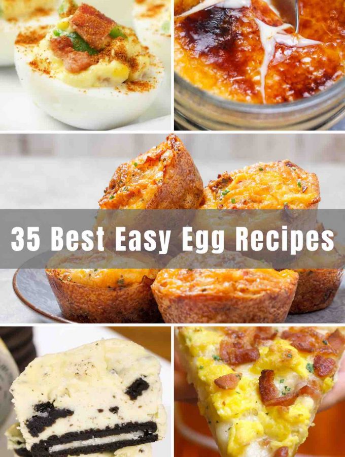 Eggs are one of the most versatile foods. You can cook them up for breakfast, lunch, or dinner. Or, if you're egg-cited about eggs, keep going and make a delectable dessert too! We've collected 35 of the Best and Easiest Egg Recipes - from egg salad to deviled eggs to egg drop soup, you'll find something for everyone!