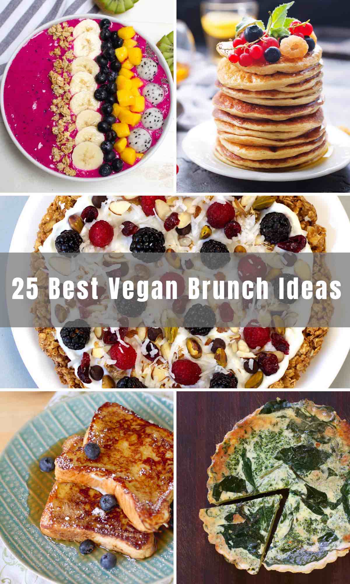 If you’re preparing for a Vegan Brunch, we’ve got you covered. From pancakes and waffles to bagels and smoothie bowls, there are 25 of the best vegan brunch ideas and recipes below. Even your non-vegan guests are sure to enjoy these dishes
