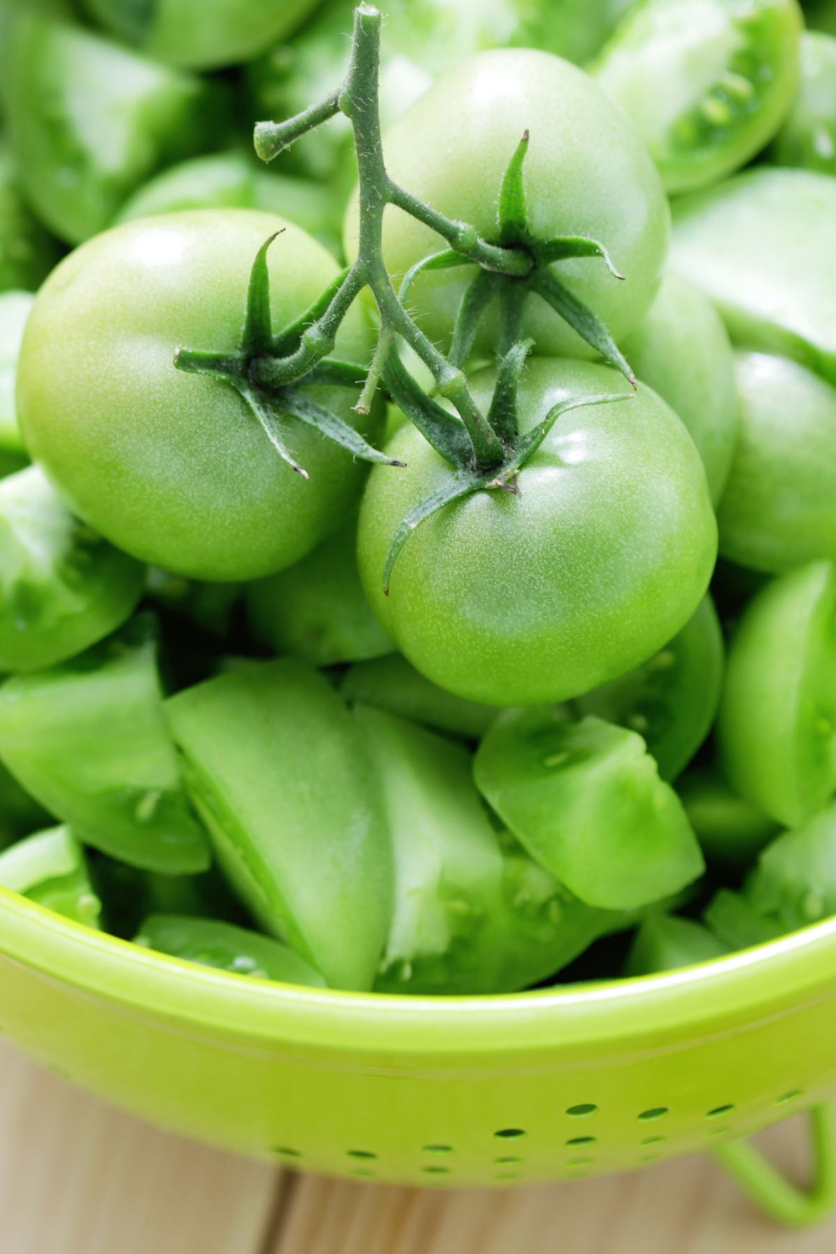 Washed green tomatoes