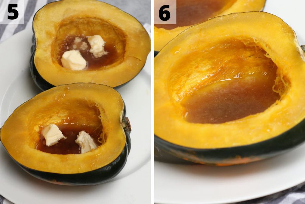 Microwave Acorn Squash process 5 and 6