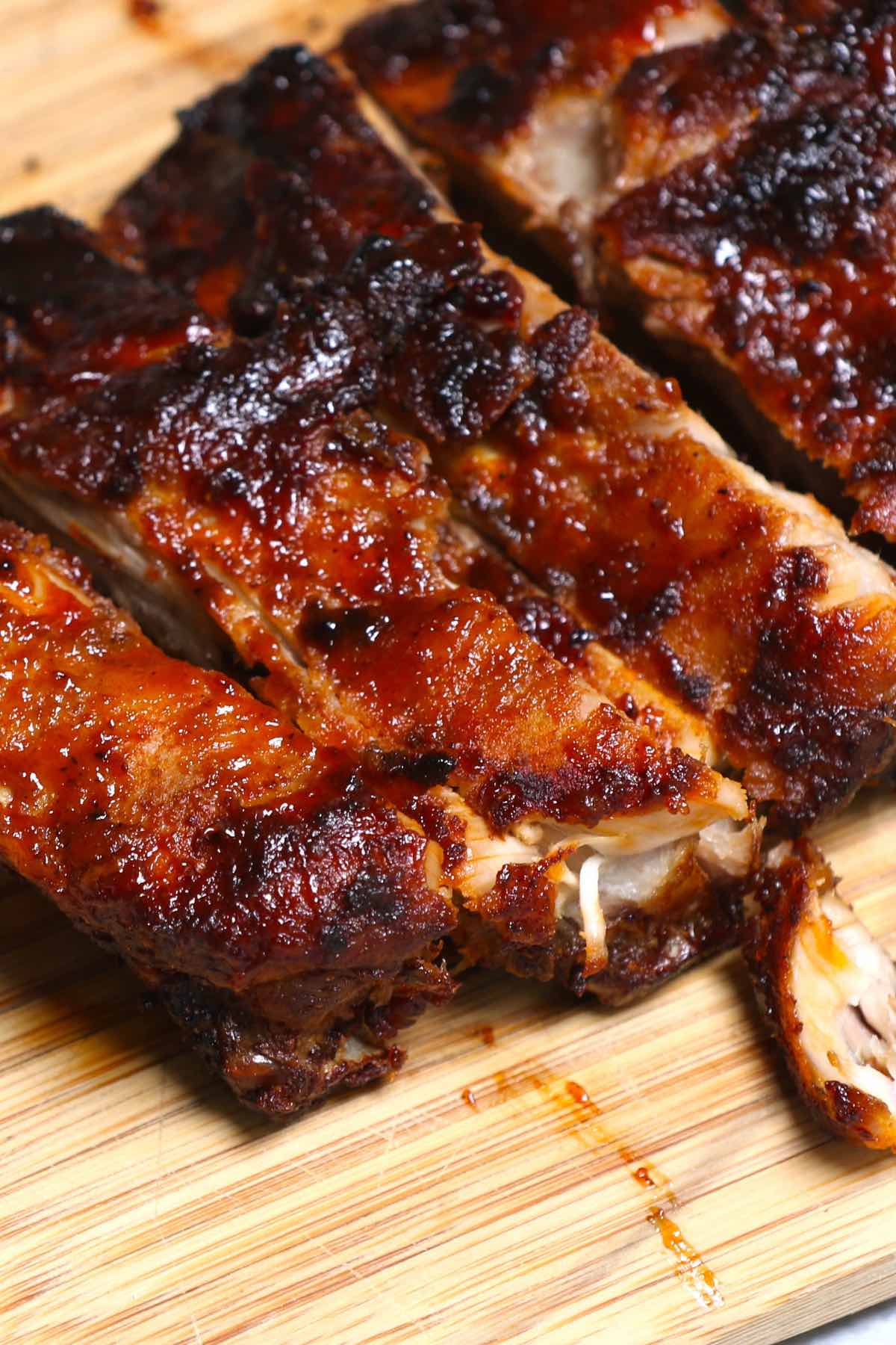 With bold barbeque flavor and tender, fall-off-the-bone meat, this is the ribs recipe of your dreams! There’s no need to have a grill or any special cooking equipment because they’re baked right in the oven. Now you can have restaurant-quality BBQ Pork Loin Back Ribs at home, made just the way you like them.