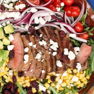 Steak Salad is a healthy meal packed with proteins. It’s loaded with flavorful steak and nutritious vegetables. It’s one of our favorite high protein salad and perfect for Keto diet.