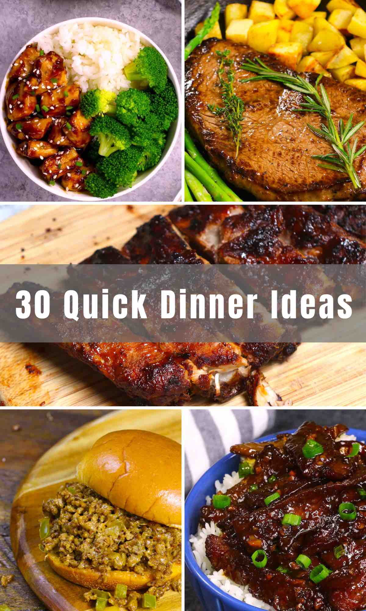 Whether you’re short on time, tired, or simply not in the mood to cook a big meal, these 30 Quick Dinner Ideas make it easy to enjoy a delicious meal on a busy weeknight. No more frozen pizza, ramen noodles, or restaurant take-out