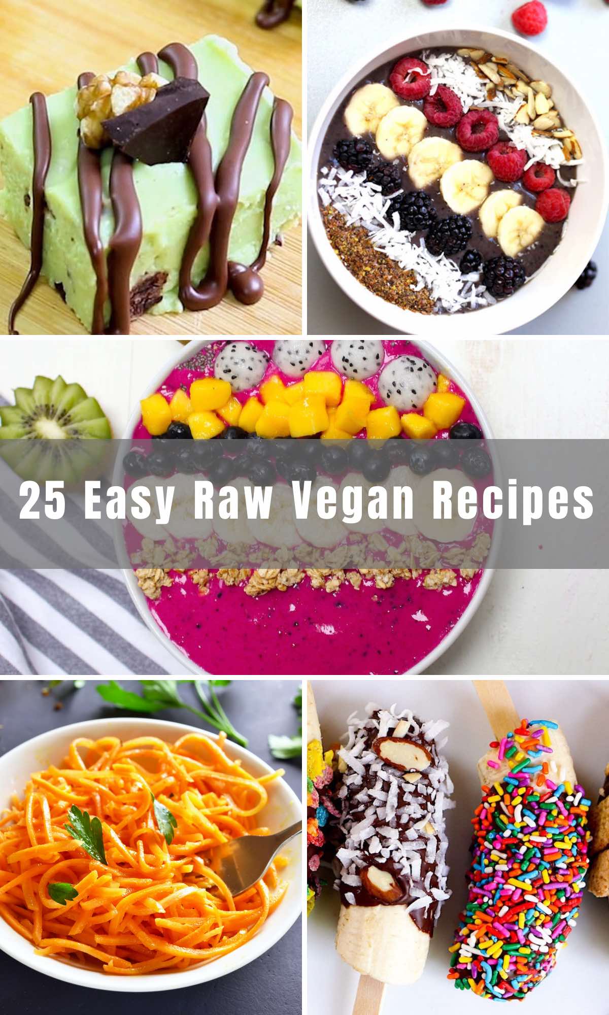 With a raw vegan diet, you avoid more than just animal products, you also avoid the heating process!  Does it get any better than that? We've rounded up 25 Raw Vegan Recipes that are incredibly easy to make! These plant-based meals are healthy, delicious, and satisfying.