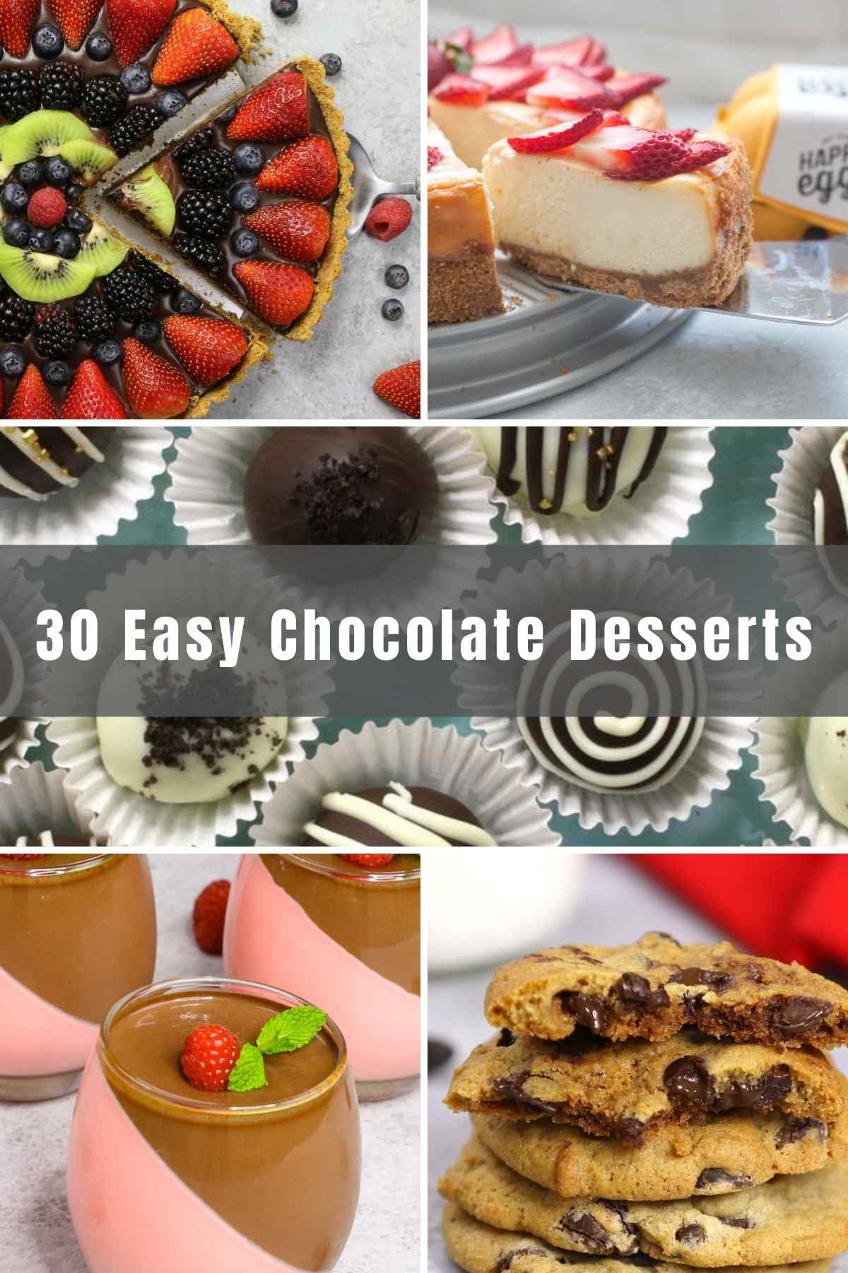 We’ve collected 30 of the best Chocolate Desserts that are easy to make at home and great for special occasions like Valentine’s Day or Mother’s Day. From chocolate chip cookies to no-bake chocolate truffles and everything in between, these delicious treats will satisfy your cocoa cravings!