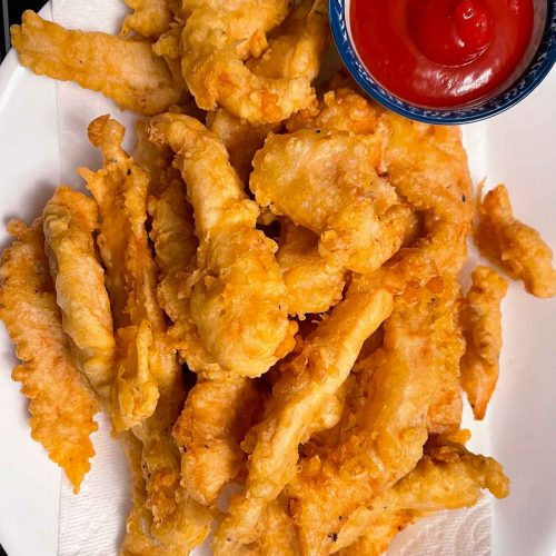 Besides sushi, another delicious menu item at Japanese restaurants is Chicken Tempura. These chicken tenders are light and crispy on the outside, with a juicy, meaty center. Enjoy them as an appetizer with your favorite dipping sauce, or use them to create fun and tasty bento boxes for lunch!