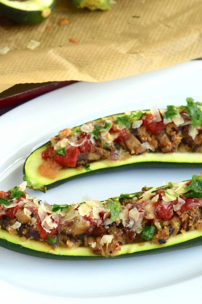 Keto Zucchini Stuffed with Lamb