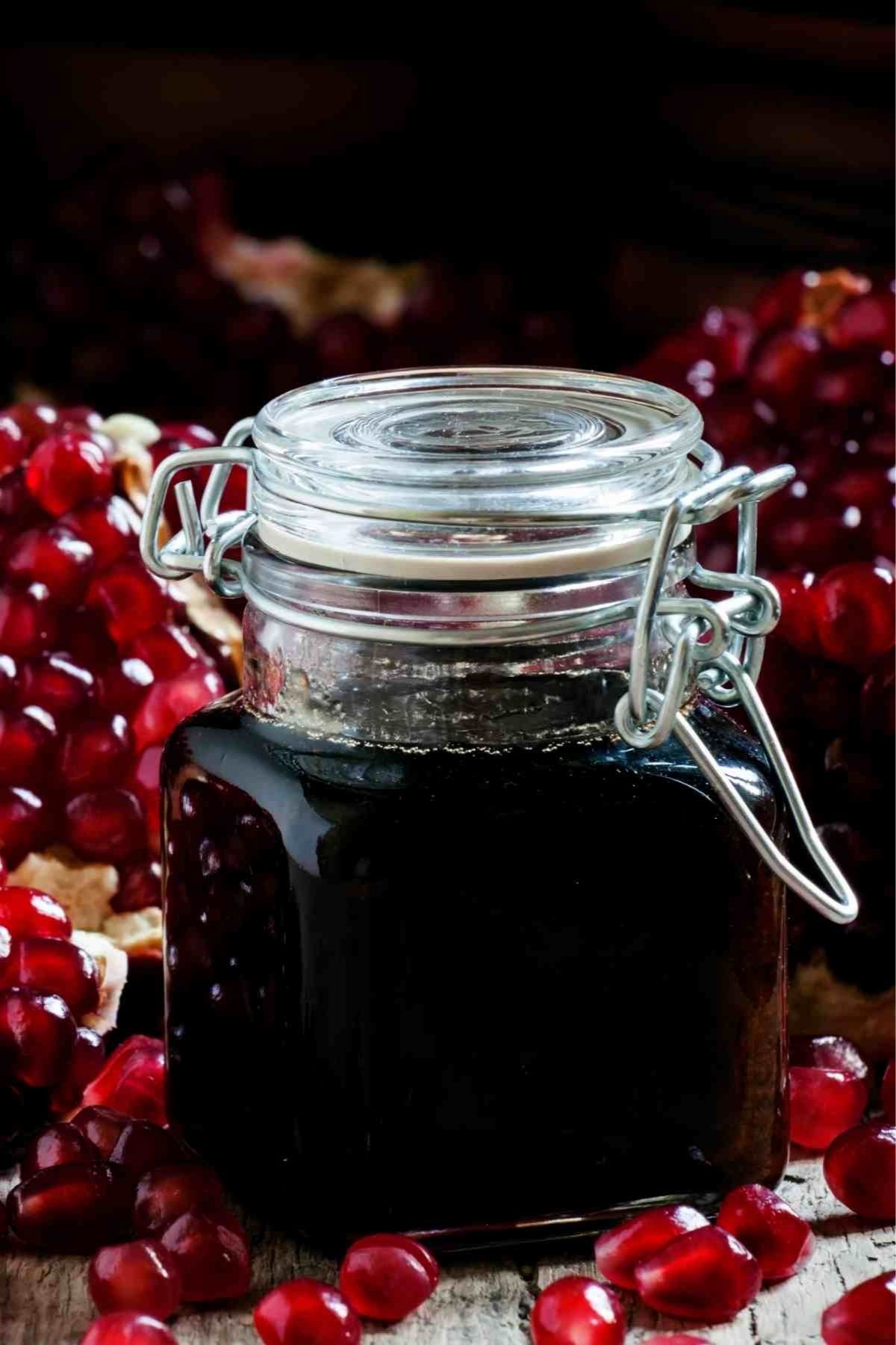 Homemade Pomegranate Molasses has a bright, fruity flavor and can be used in so many ways. It’s traditionally used in Middle Eastern cuisine, and really easy to make at home from scratch! You can drizzle this delicious syrup on desserts, use it as a glaze for cooking meat or as salad dressing.