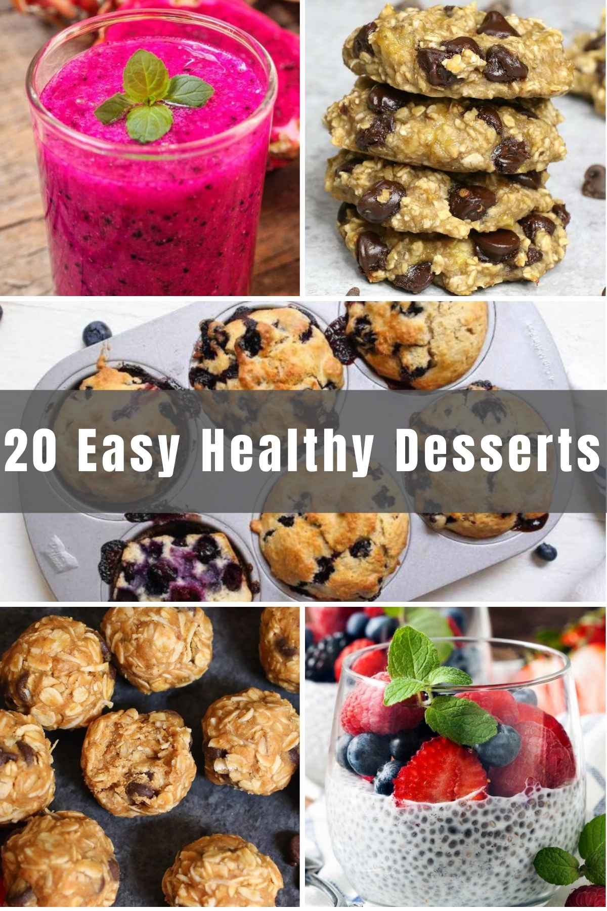 From fruit-filled muffins, to creamy parfaits, and low carb chia pudding, we’re sure you’ll find some favorites in this collection of 20 Easy Healthy Desserts.