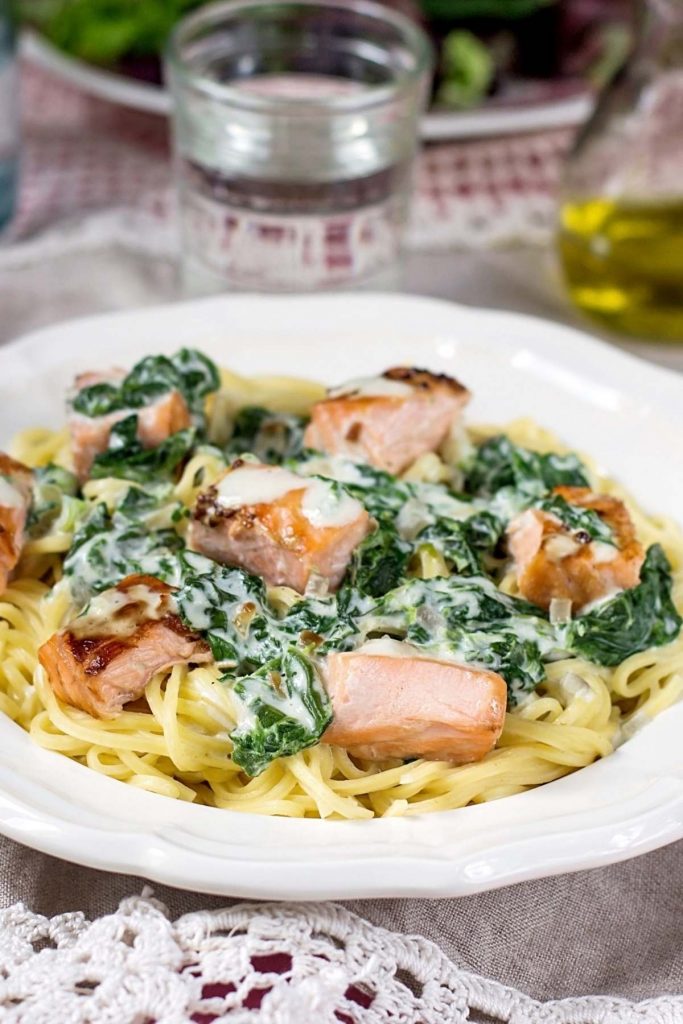 Creamy Salmon Pasta with Spinach