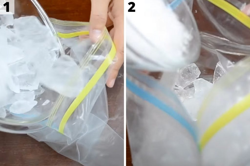 Ice Cream in a Bag step 1 and 2