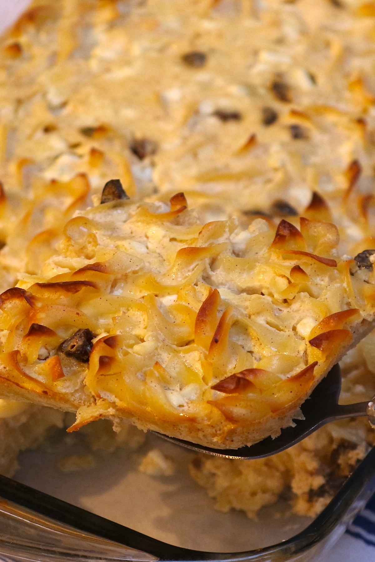 Kugel is a Jewish dish that’s made with noodles and is similar to a casserole. If you didn’t grow up enjoying this rich and hearty dish, you’re in for a treat. Perfect as a side dish, Noodle Kugel pairs well with meat, fish, and vegetables, or even can be enjoyed as a sweet treat for breakfast!