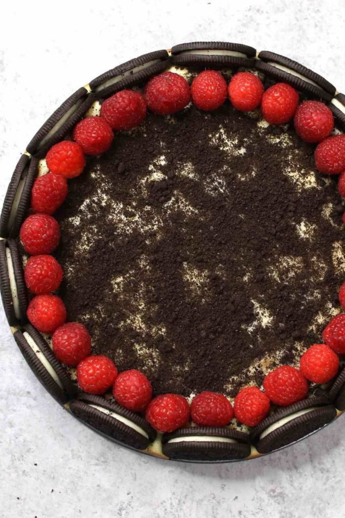 Raspberry Oreo Cheesecake