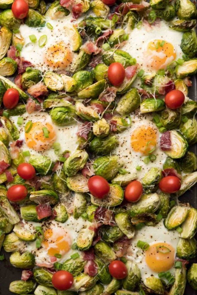 Oven Baked Eggs with Brussel Sprouts