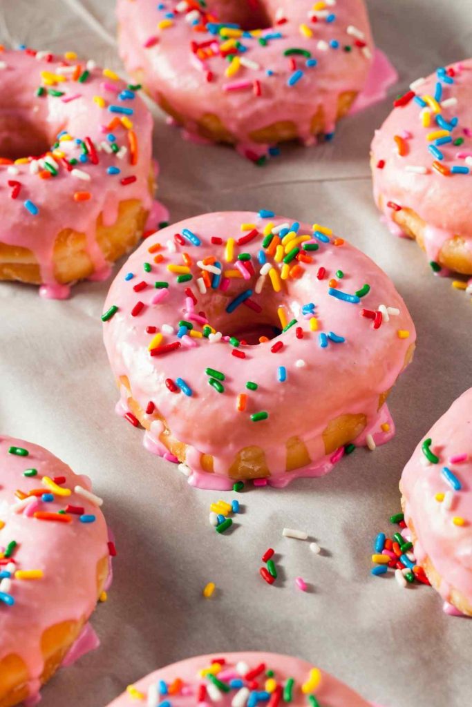 Strawberry Frosted Donuts