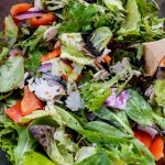 You’ll love the flavors and textures of this simple salad. The breadcrumbs add a delightful crunch and everything is tossed in a simple homemade vinaigrette! Serve it alongside grilled steak or pork chops!
