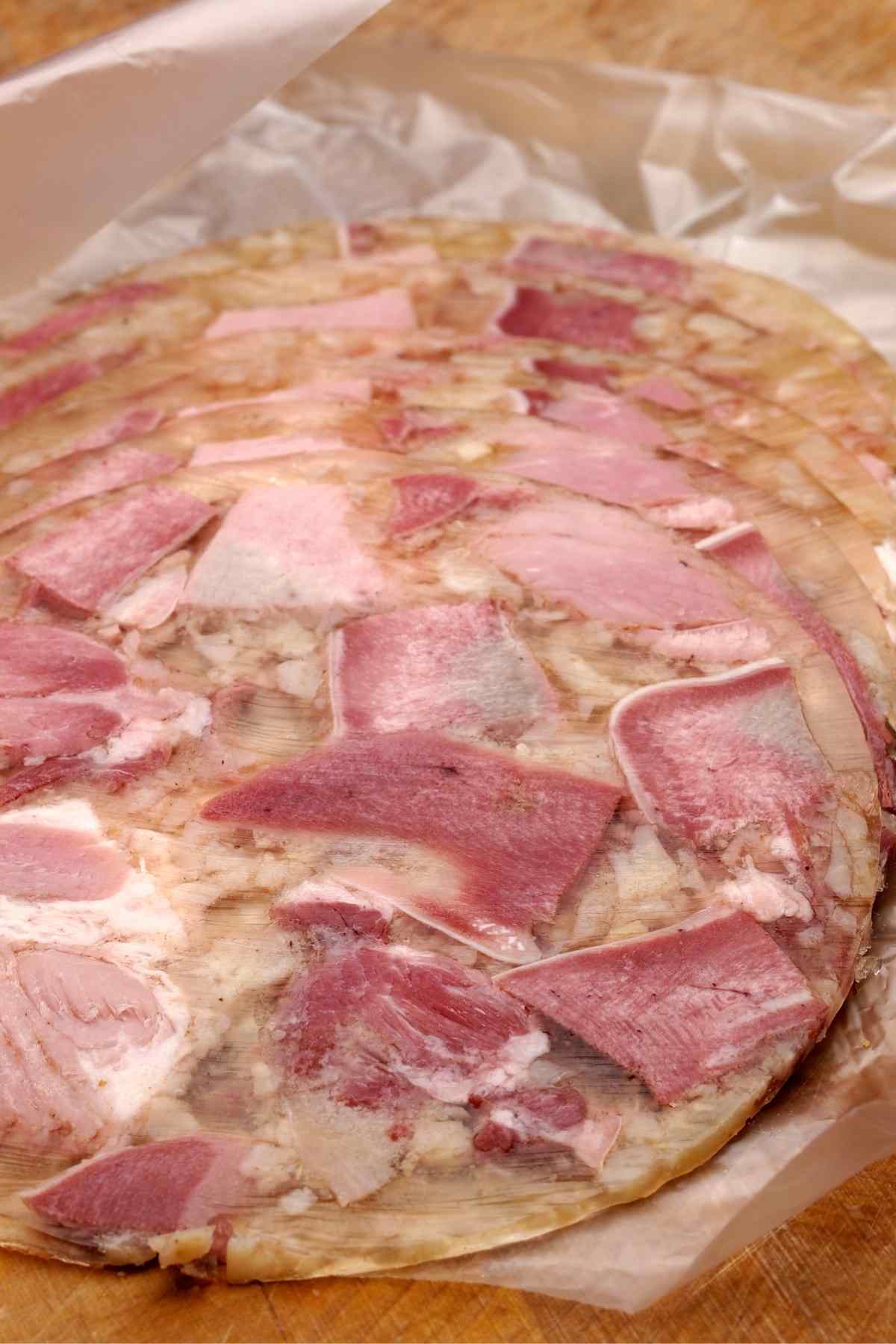 The name says it all! If you’re not familiar with Head Cheese, you’re about to be! It’s a European meat jelly made with the head of a pig or calf. However, despite its name - it resembles more of a large sausage or cold-cut terrine. Plus, it contains no dairy at all!
