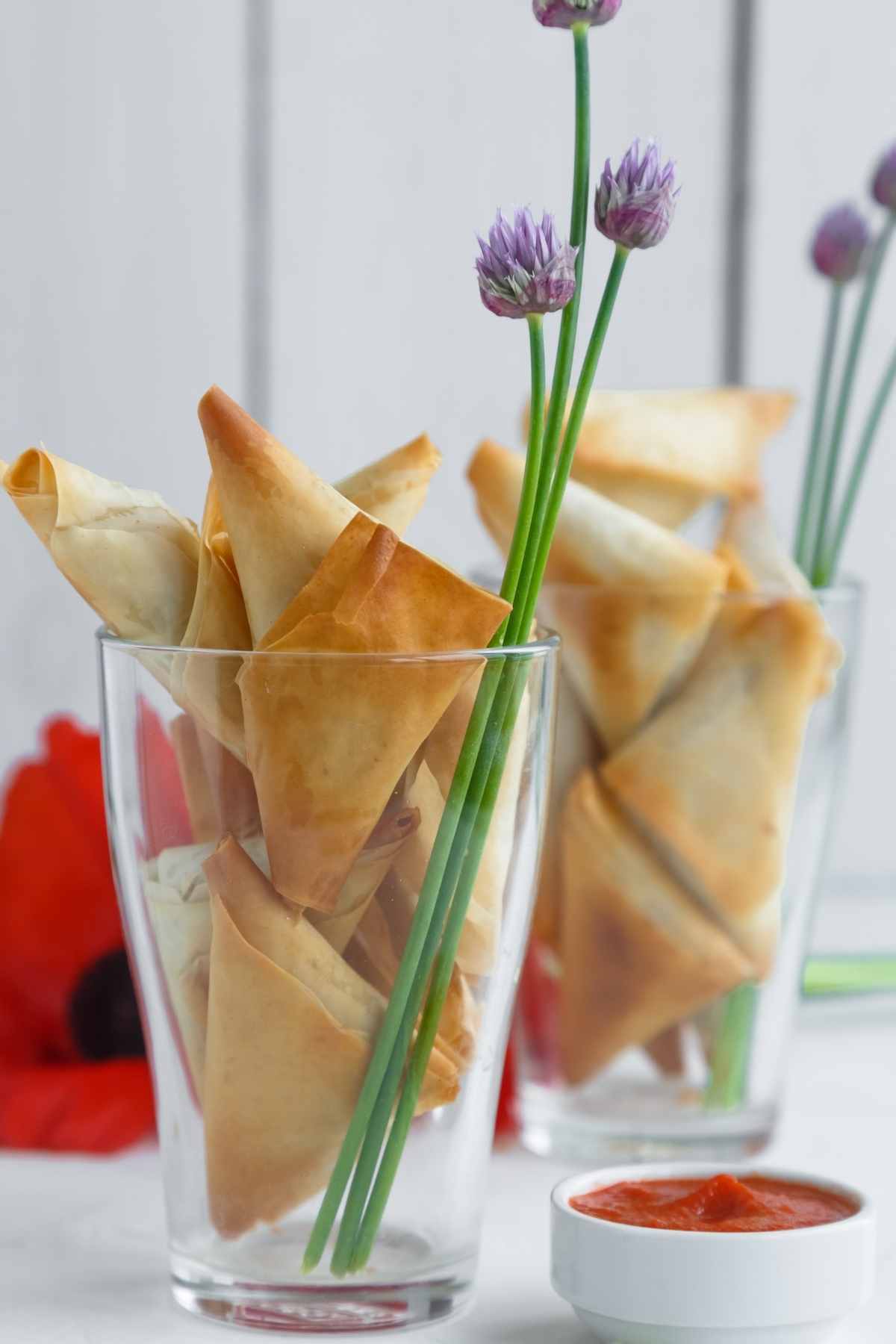 Phyllo Triangles Stuffed with Cheese