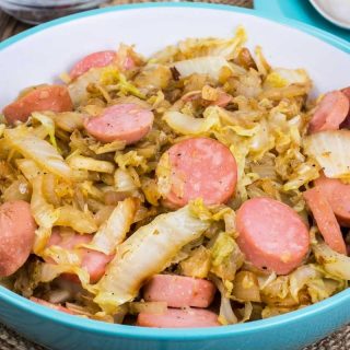 Sausage and Cabbage on White Rice