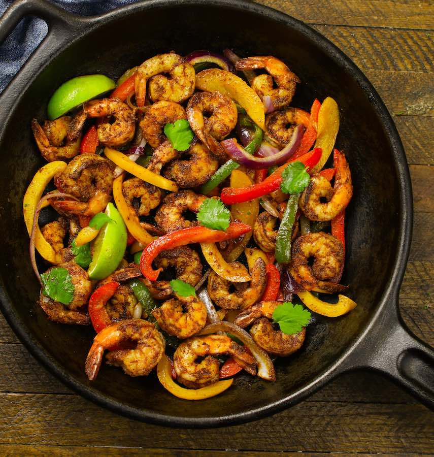 Skillet Shrimp Fajitas