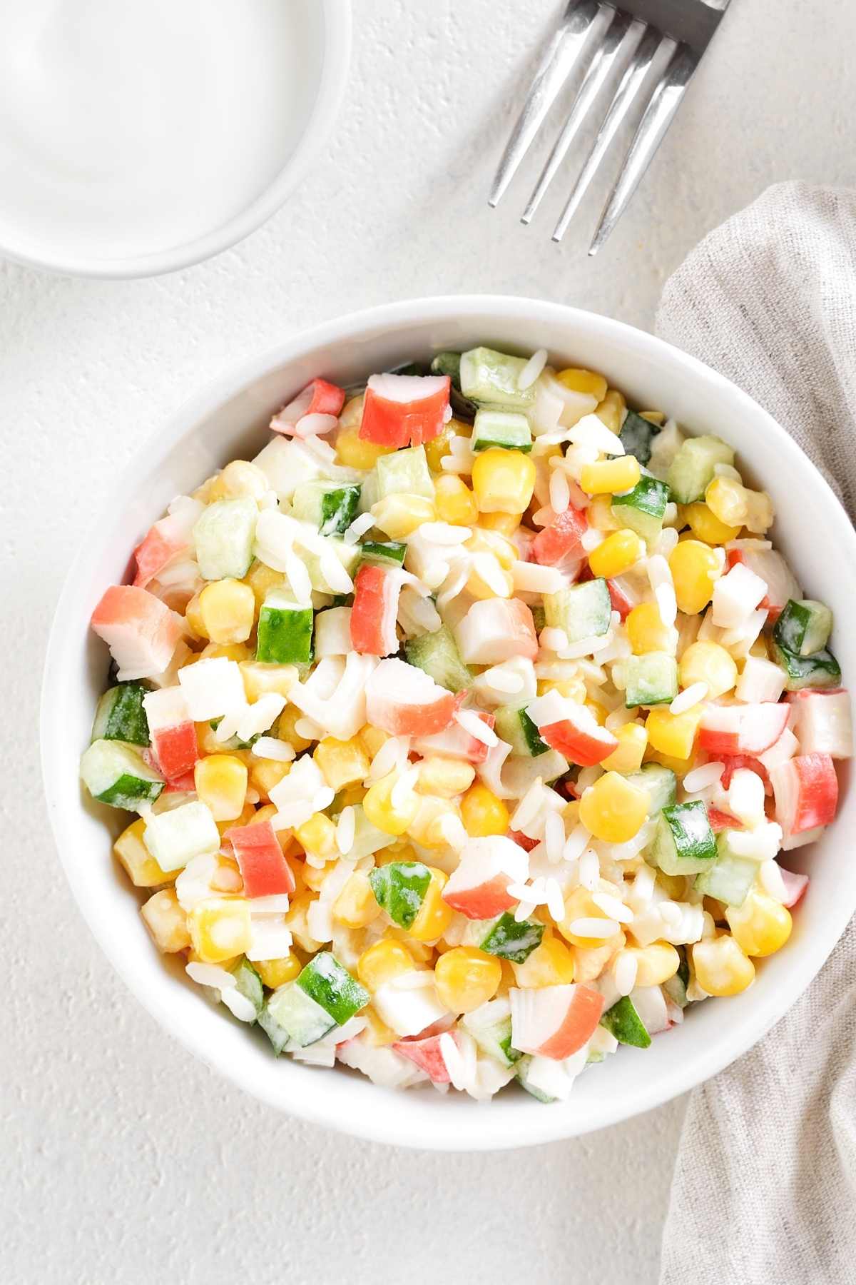 Surimi Salad is creamy, refreshing, and delicious. It’s so versatile and you can serve it as an appetizer, an entrée, or enjoy it as a snack when you’re craving something fresh and flavorful!