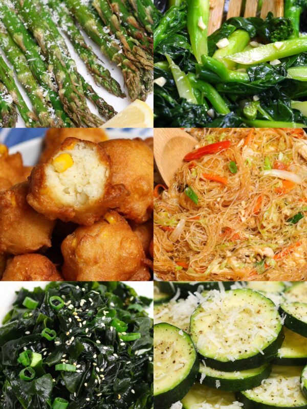 14 Best Sides for Tilapia — collage of vegetable, crispy, rice, and fresh sides