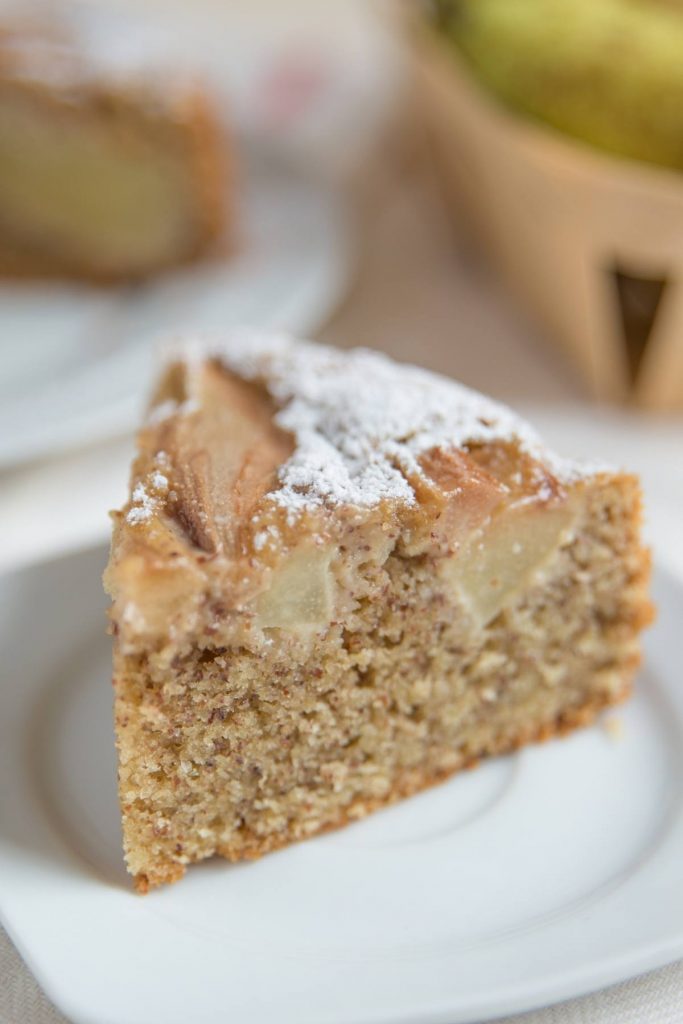 Amaretto Pear Cake with Canned Pears